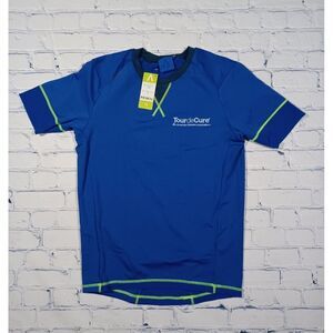 Primal Jersey Sz S Blue Tour de Cure Cycling‎ Bike Shirt Pullover